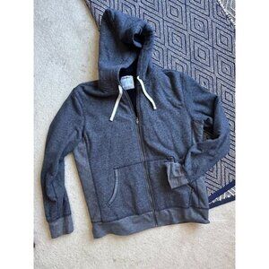 Men's Sonoma faux sherpa lined very warm zip up hoodie blue Large